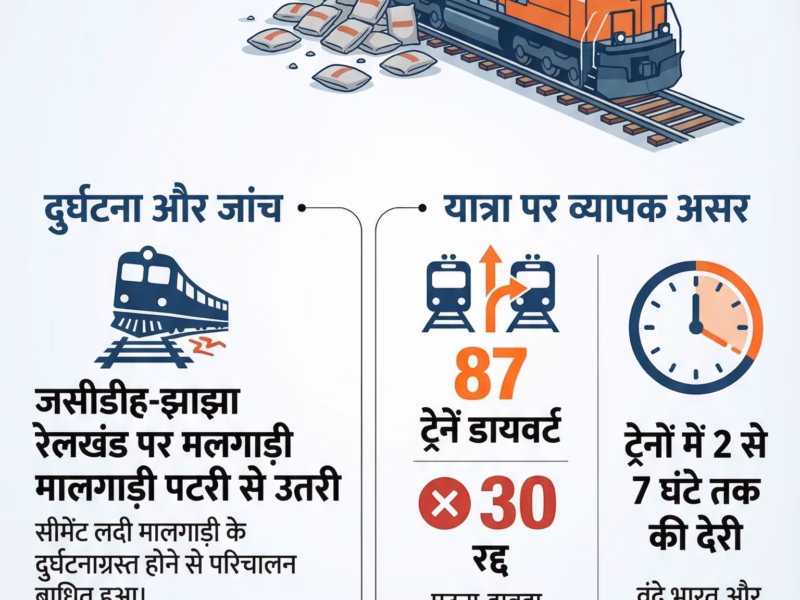 Train Services Disrupted on Jasidih-Jhajha Route Following Goods Train Derailment in Simultala, Jamui, Bihar