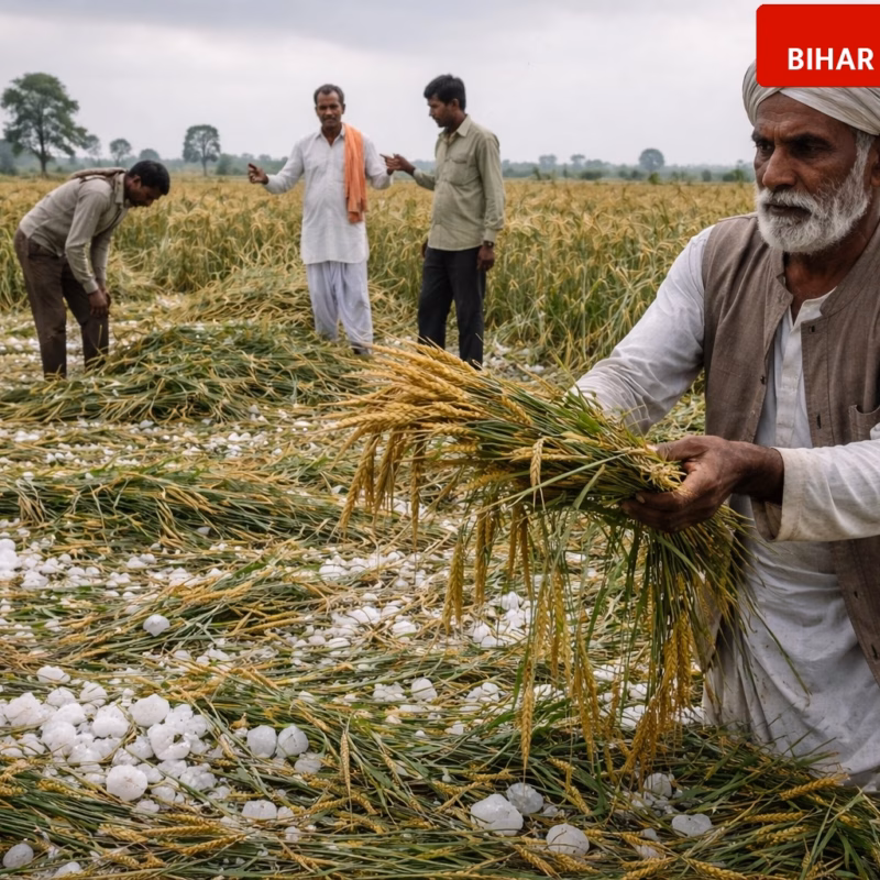 Bihar Weather Update: Heavy Rain and Hailstorms Destroy Crops in Muzaffarpur and Khagaria