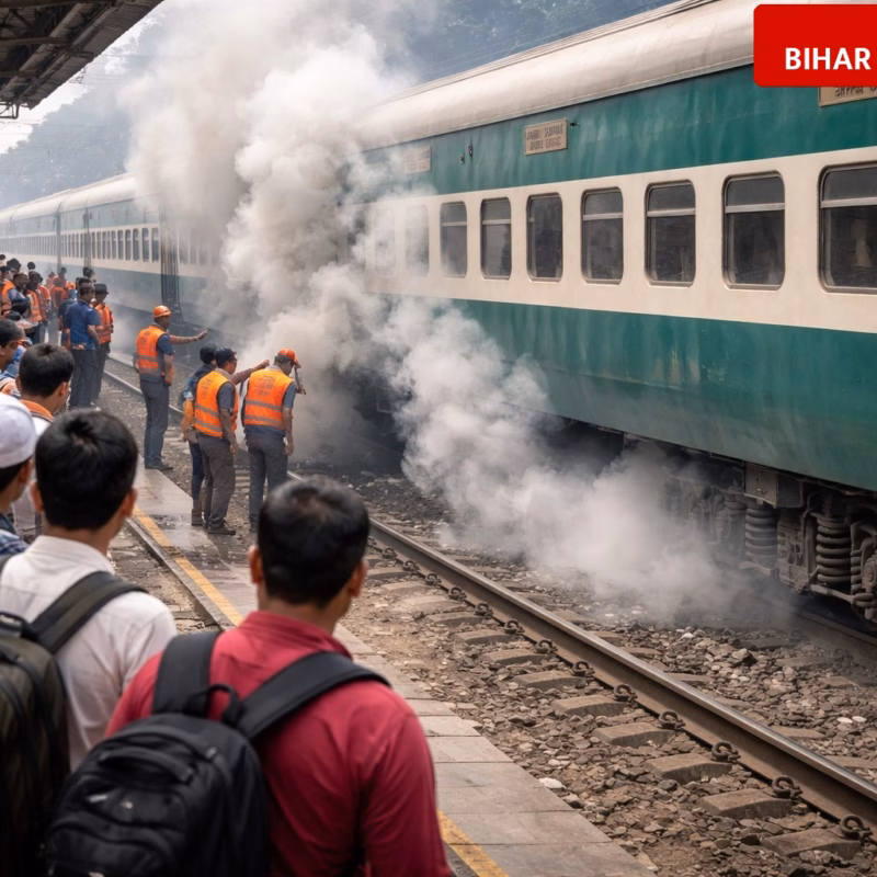 Gaya-Koderma Rail Section: Smoke Detected in Jan Shatabdi Express due to Brake Binding