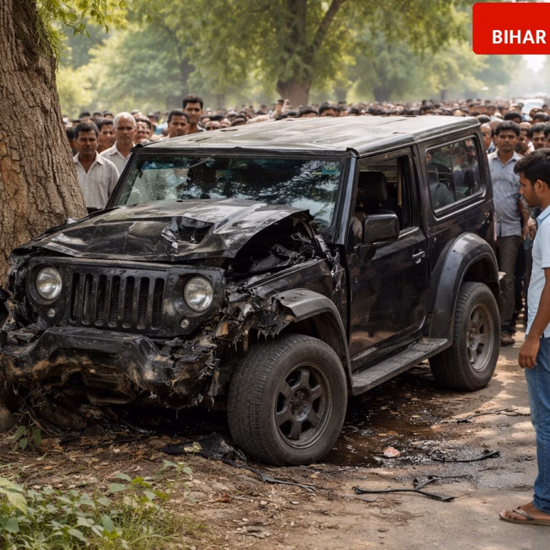 JDU MLA Vibha Devi Son Akhilesh Yadav Dies in Road Accident as Thar Hits Tree in Nawada